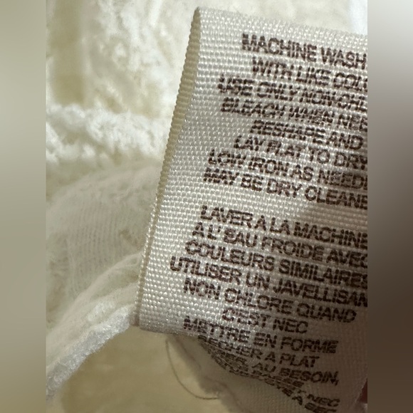 Free People Textured Lace-Back Women’s Cropped Jacket S/M Ivory Boho - Picture 6 of 7